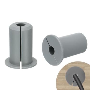 Imagem de HEYLEAYAR Kit de roteamento de cabos Starlink para orifício de parede de 9,5 cm, 2 peças de ilhós de parede de silicone para passagem de cabo Ethernet Starlink, acessórios de roteamento de cabos