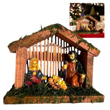 Imagem de Presépio Natalino De Madeira Manjedoura Em Resina Presente Decorção Natalina (Ripadopresepio)