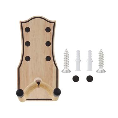 Imagem de Almencla Cabide de guitarra suporte de guitarra de madeira suporte de instrumento suporte de montagem na parede para baixo banjo guitarras elétricas, 9.7x20x13cm