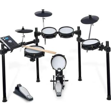 Imagem de Kit De Bateria Elétrica Conjunto De Bateria Usb Midi Conectividade Eletrônico Kit De Bateria Acústica Sons Almofadas De Malha De Zona Dupla bateria eletrônica para iniciantes