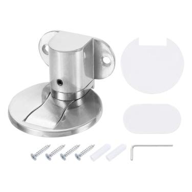 Imagem de uxcell Batente magnético de porta, batente de porta de piso magnético silencioso, trava de porta de chão ajustável com fita adesiva e parafusos de absorção de choque para quarto, escritório, banheiro,