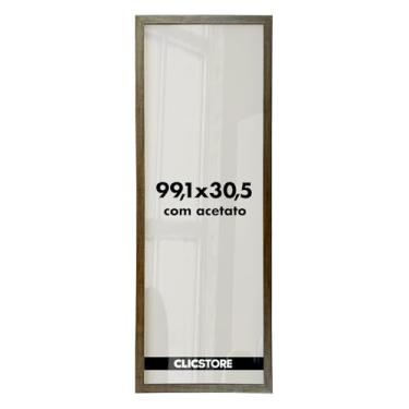 Imagem de Moldura para Quebra Cabeça Grow Puzzle 1500 peças 30,5x99,1 cm c/Acetato Decoração Interiores Parede Sala Escritório (Tabaco)