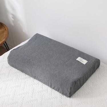 Imagem de Capa de travesseiro de látex de algodão 30x50/40x60cm, capa de travesseiro de látex de cor sólida macia, fronha de dormir xadrez para travesseiro de espuma de memória, capa de travesseiro de látex, A