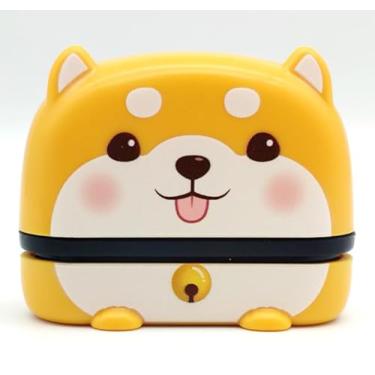 Imagem de Carimbo de nome para roupas infantis à prova d'água – carimbos personalizados para crianças, crianças, estudantes, filhos, meninos, meninas, creche, presentes de volta às aulas (Shiba Inu amarelo)