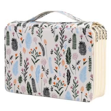 Imagem de Lbxgap Estojo organizador portátil colorido com 200 compartimentos com estampa para lápis de aquarela Prismacolor, lápis de cor Crayola, lápis Marco