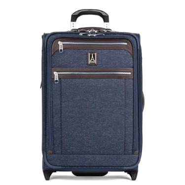 Imagem de Travelpro Carrinho de mão expansível Platinum Elite 55,88 cm, Azul-marinho verdadeiro, Carry-On 22-Inch, Platinum Elite Mala vertical expansível Softside