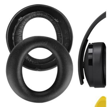 Imagem de Geekria Almofadas auriculares de substituição QuickFit de couro proteico para Sony Playstation Gold sem fio nova versão 2018, PS4 Gold Wireless 500 milhões de fones de ouvido Edição Limitada, peças de reparo (preto)