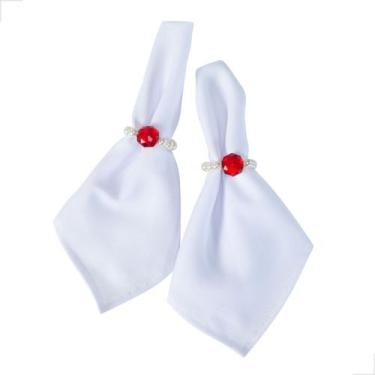 Imagem de Par Argola Porta Guardanapo Pérola Cristal 4cmx3cm Acrílico - Valle En