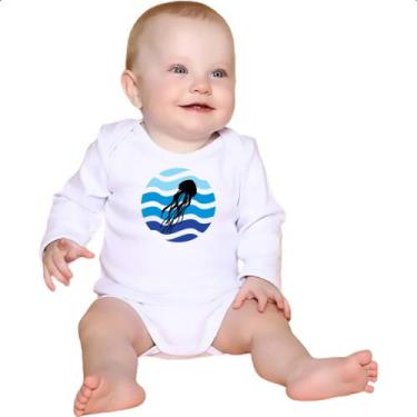 Imagem de Body intantil Animais marinhos agua-viva silhueta sunset - Alearts, G
