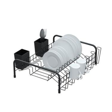 Imagem de Escorredor de Louças Tubular com Porta Talheres Plástico - Stolf, Pret