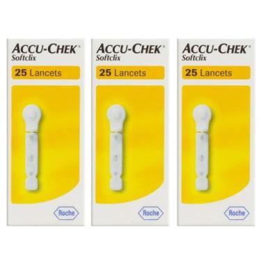 Imagem de Kit Accu-Chek Lancetas Softclix Com 3 Caixas De 25 Un Cada - ROCHE