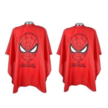 Imagem de Kit Com Duas Capas Para Cortar Cabelo Infantil Batman  Homem Aranha - 