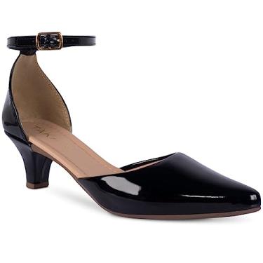 Imagem de Sapato Scarpin Salomé Feminino Salto Baixo Fino Confortável Verniz R2.28 (Preto, BR, Adulto, Numérico, M, 39)