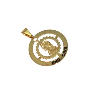 Imagem de Pingente Minha Profissão Engenharia Civil Folheado Ouro 18k