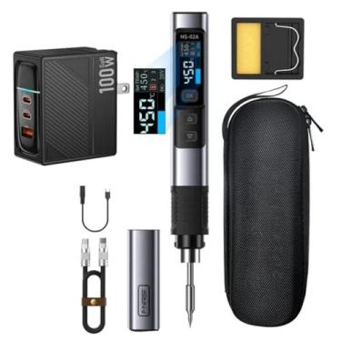 Imagem de HS-02 ferro de solda inteligente 100W estação de solda termostática portátil caneta de solda manutenção doméstica soldagem type10