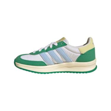 Imagem de adidas Tênis esportivo unissex infantil Run 70s 2.0, Branco/amarelo pó/verde semicorte, 5.5 Big Kid