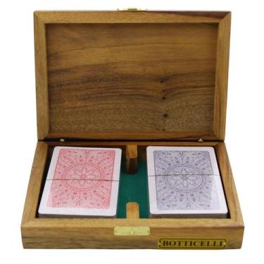 Imagem de Estojo / Porta Baralho em Madeira p/ 2 Unidades - Cód. 32 - BOTTICELLI