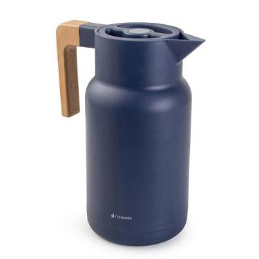 Imagem de Garrafa Térmica 1l Wood Fashion Cor Azul-marinho Termopro