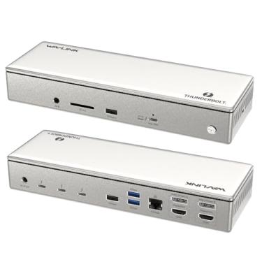 Imagem de WAVLINK Thunderbolt 4 Dock with 100W Charging, Displaylink Docking Station Quad 4K@60Hz Monitors,3 Thunderbolt 4 Ports, 2.5G Ethernet, USB C Docking Station for Mac and PC,Displaylink Dri