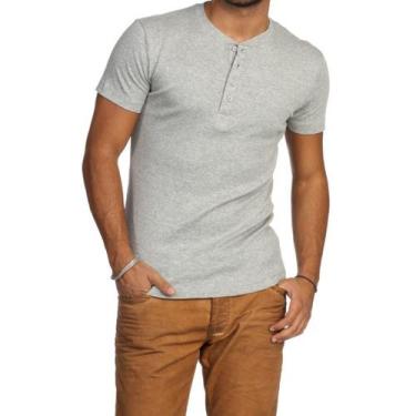 Imagem de Camiseta Henley J Silver Slim Fit Manga Curta 4 Botões - Disponível em