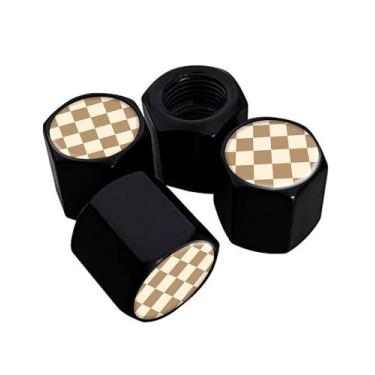 Imagem de Tampas de haste de válvula de pneu de metal, pacote com 4, tampas de haste de roda de carro, tampas de válvula de ar universais de alumínio para carros, caminhões, SUVs, bicicletas, motocicletas,