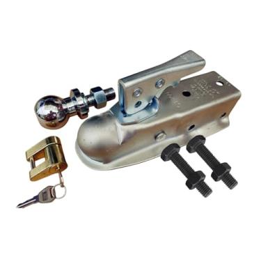 Imagem de JicSuXi Acessório de tampa de acoplamento de trailer de bola de 1-7/8 "substitua o acoplador de reboques retos por trailers de iate multifuncionais práticos, Style H