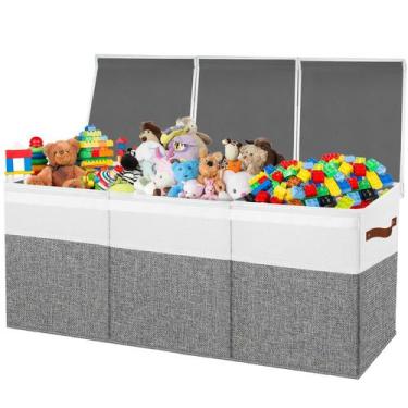 Imagem de Organizador de Brinquedos Grande Toy Box Chest Storasier - Cinza