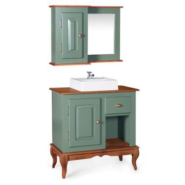 Imagem de Gabinete para Banheiro com Cuba e Armário Espelheira Dália 3064 Linz M