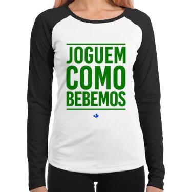 Imagem de Baby Look Raglan Joguem como bebemos (Copa do Mundo - Seleção Brasilei