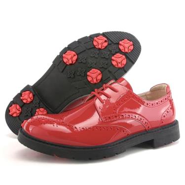 Imagem de Ifrich Tênis masculino de golfe, profissional, masculino, sem pontas, para golfe, caminhada, treinamento, Vermelho, 46