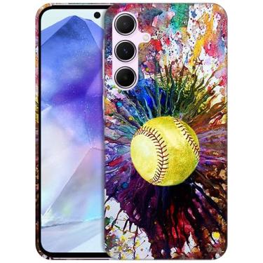 Imagem de GlamCase Capa para Samsung Galaxy A35 5G, Galaxy A35 5G - Capa de softbol colorida vintage fina e elegante de plástico rígido de encaixe rígido capa protetora para celular traseira para Samsung A35 5G
