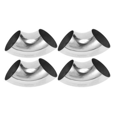 Imagem de Motoforti 4 peças 90 graus mandril curva cotovelo carro modificado tubo de escape tubulação 7.6 cm espessura OD 1,0 mm/19GA 76x175x1,0 mm 304 aço inoxidável tom prata
