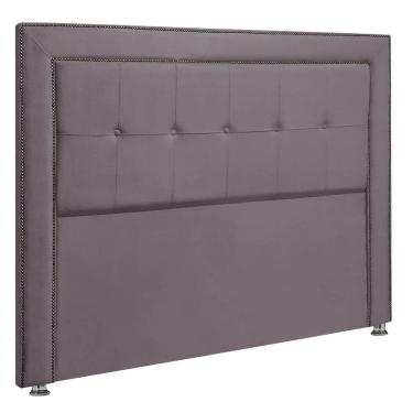 Imagem de Cabeceira Estofada para Cama Box Casal 140cm Ravena Veludo - SOFA STORE Cor:Veludo Rosê Envelhecido
