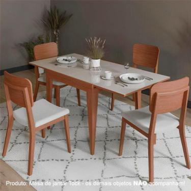 Imagem de Mesa de Jantar Tock 80cm Extensível 1,60m em Madeira Maciça Imbuia Tam