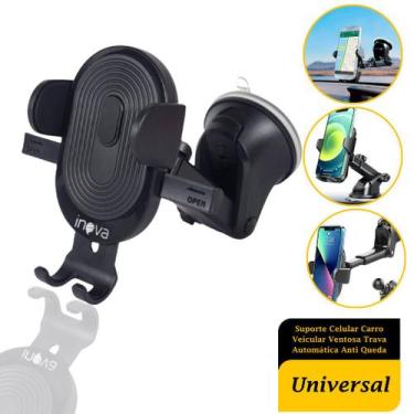 Imagem de Suporte Celular Carro Veicular Ventosa Trava Automática Anti Queda - N