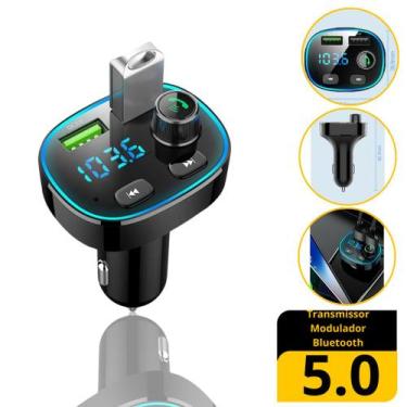 Imagem de Transmissor Modulador Bluetooth 5.0 Áudio Mp3 Player, Qc3.0 Rápido - A