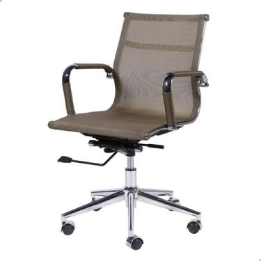 Imagem de Cadeira De Escritório Ergonômica Diretor Encosto Tela Cobre Base De Gi