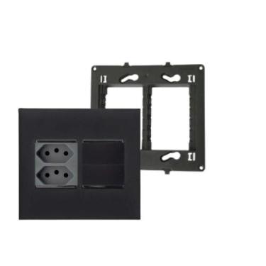 Imagem de Conjunto Placa 4x4+Suporte+2 Mod Tomada+2 Inter Pial Plus+ - Legrand