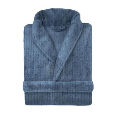 Imagem de Roupão Adulto Microfibra Canelado - Feminino e Masculino - Andreza Enx