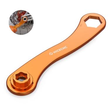Imagem de NICECNC Ferramenta de remoção de roda de motocicleta Chave de eixo de 17 x 27 x 32 mm compatível com KTM 125-1290 EXC EXCF XC XCW XCF SX SXF Adventure DUKE LC4 SUPERMOTO 1998-2022, consulte o ajuste