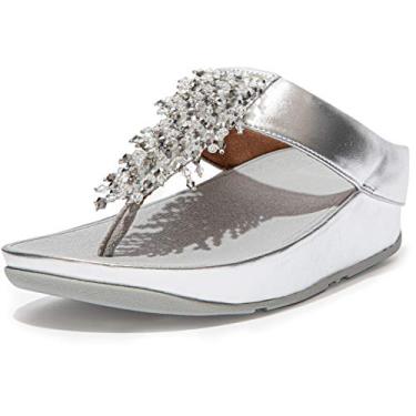 Imagem de FitFlop Sandálias femininas Rumba com contas, Prata, 11