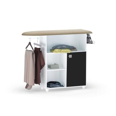 Imagem de Tábua de Passar Roupa Mariana Branco Preto AJL Móveis
