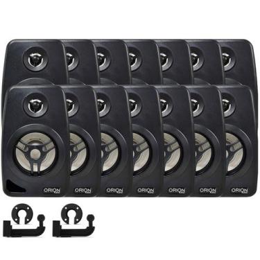 Imagem de Kit 14 Caixas Som Ambiente Acústica 55w 8ohms Suporte Parede 60/200 - 