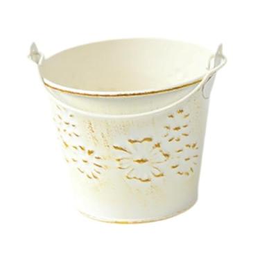 Imagem de ＡＷＨＡＯ Ferro de flor Pot de vaso de flor Planta rústica Planta versátil Planter decorativo de resistência 3.9x3.1in para a decoração do jardim de cerca, Padrão de Flor