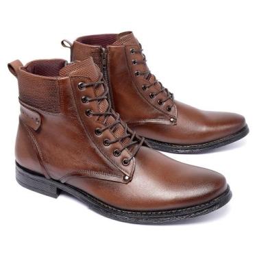 Imagem de Coturno Masculino Couro Conforto Linha Premium Cor Café - Ferrile, Caf