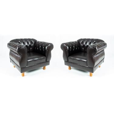 Imagem de Duas poltronas Chesterfield Capitonê Elisabeth Corano Preto Decoração, Recepção, Salas de Tv e Estar