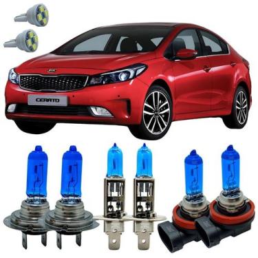 Imagem de Kit Lampada Super Branca 8500k Cerato 2014 A 2016 + Led T10 - Cinoy/Qu