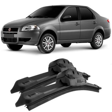 Imagem de Par Palhetas Limpador Parabrisa Siena 97 a 2016 Original Bosch Aerofit 23 16