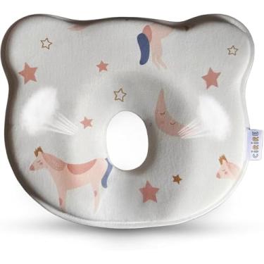 Imagem de AAQIADFVW Travesseiro de espuma viscoelástica para bebês, urso fofo de desenho animado macio e aconchegante, conjunto de cama respirável para bebês para meninos e meninas pequenos (pnoy)