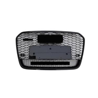 Imagem de Rs6 estilo frente esporte hex malha favo de mel capa grill preto compatível para a6/s6 c7 2012 2013 2014 2015 acessórios de estilo de carro(A)